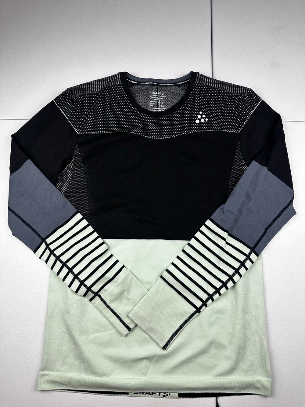 Craft women’s Long Sleeve Performance Shirt - Black,‎ Gray & Mint